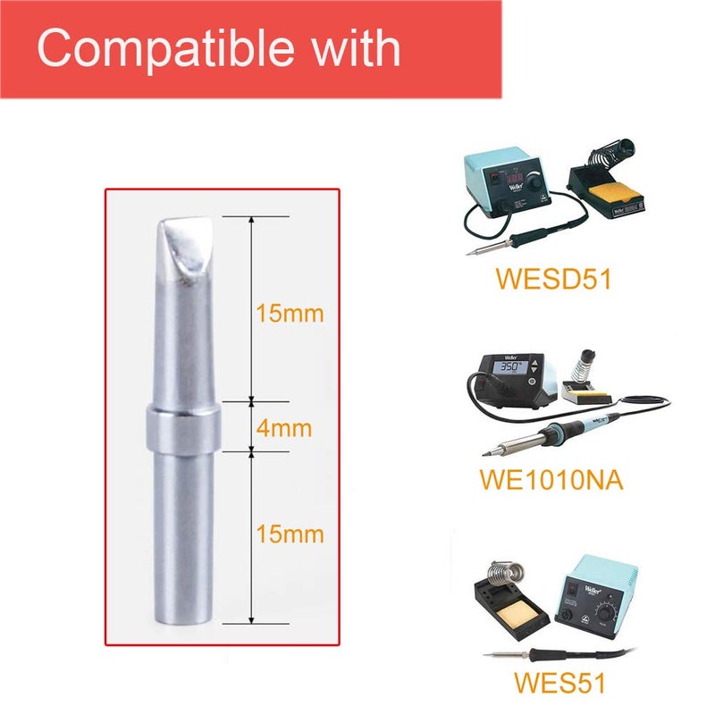 SolderFun ET Soldering Tips for Weller WES51ï¼ŒWESD51ï¼ŒWE1010NAï¼ŒWCC100ï¼ŒPES51ï¼ŒEC1201Aï¼ŒEC2000.ï¼ˆ6 Pcs Set ETB ETD ETK ETS ETBB ETBR02ï¼‰ - Image 2
